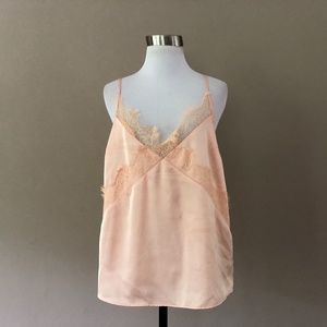 Camisole Peach V Neck  Lacy Medium Cami